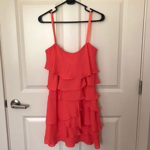 BCBG Max Azria Orange Ruffle strapless mini Dress
